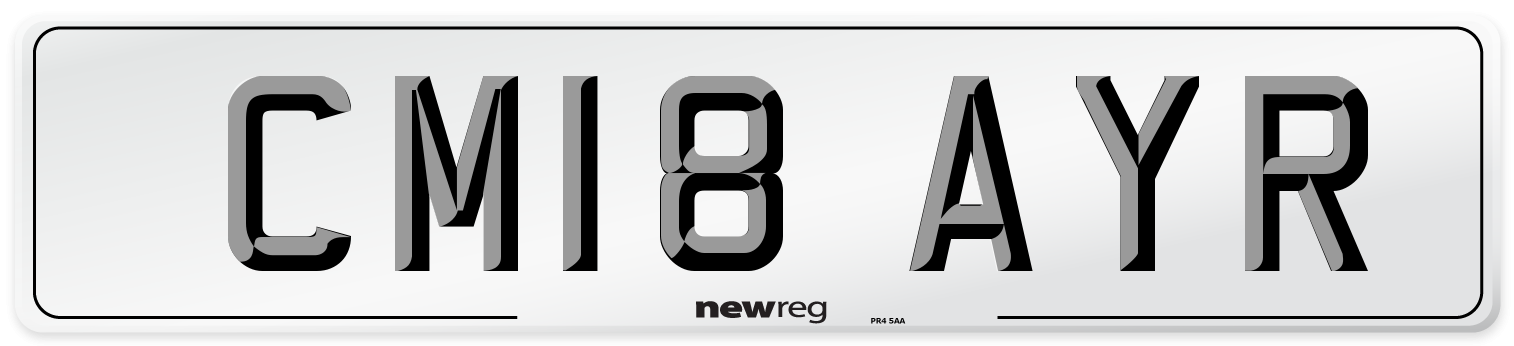 CM18 AYR Number Plate from New Reg